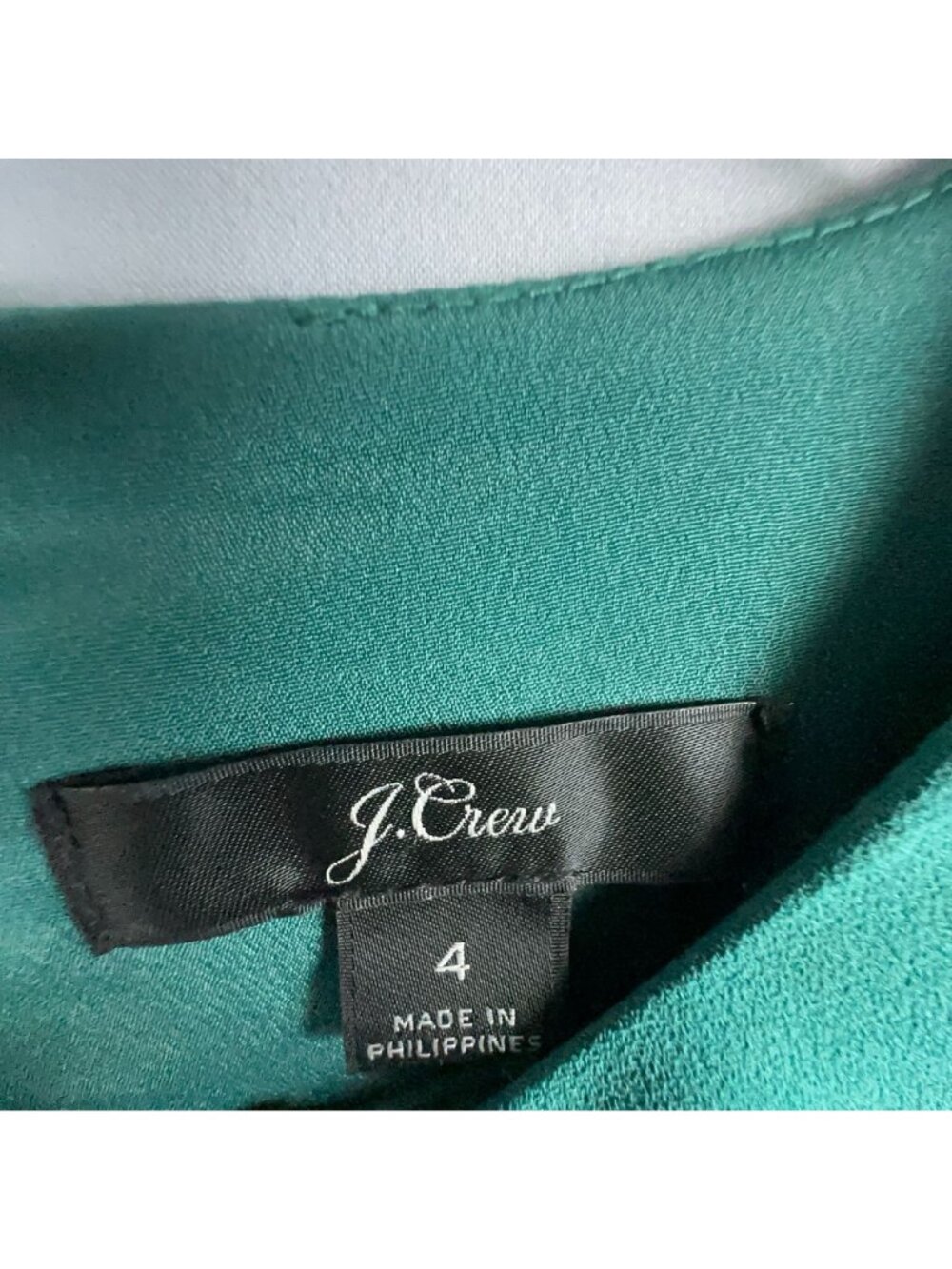 J.Crew Dress Size 4 Sheath Green Midi Long Sleeve Cuffed Button Sleeves Back Zip - Picture 8 of 14